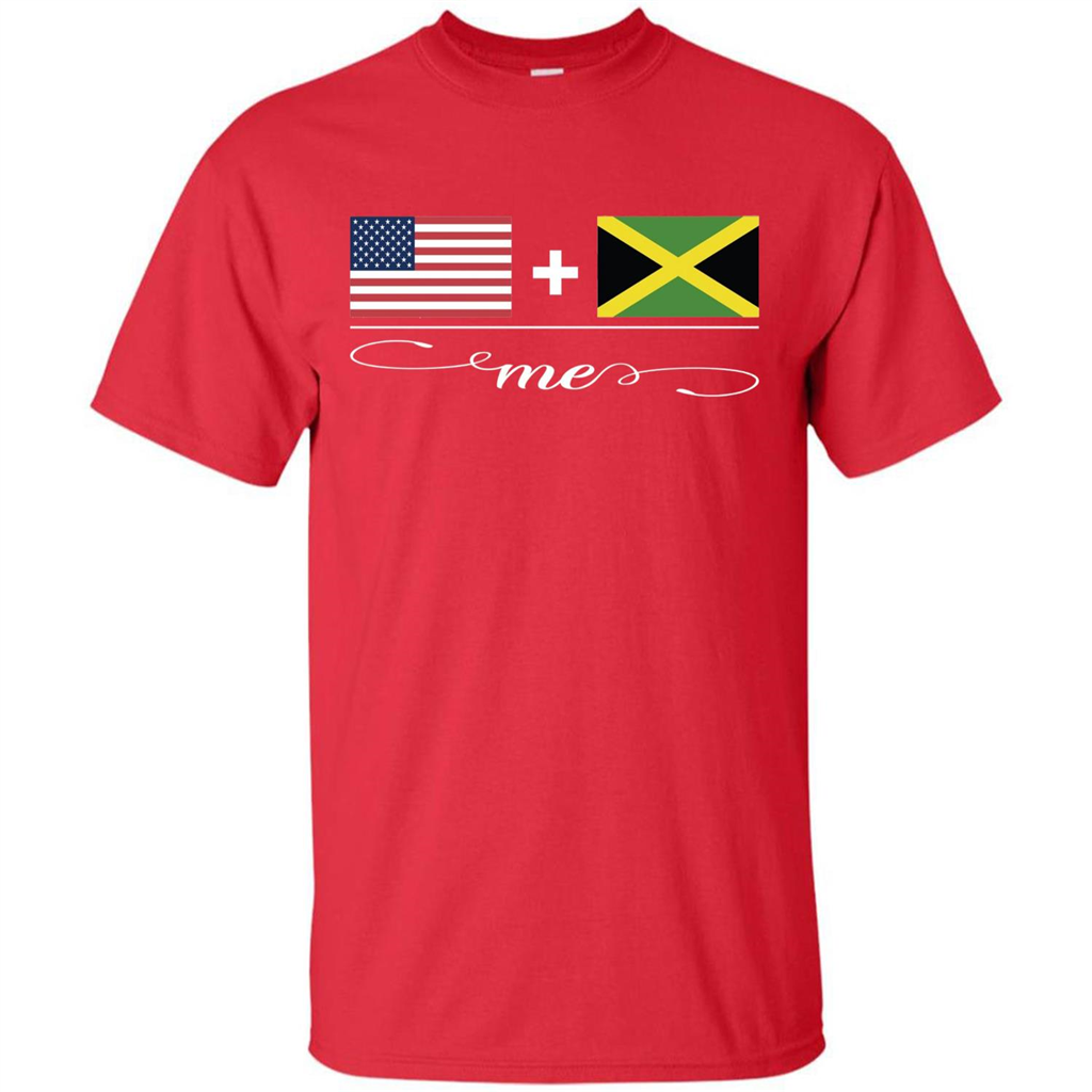 American + Jamaican = Me USA and Jamaica Flags T-shirt Red