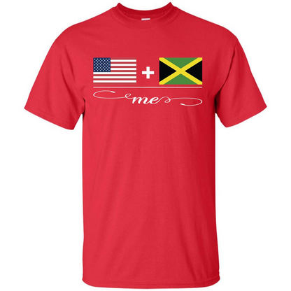 American + Jamaican = Me USA and Jamaica Flags T-shirt Red