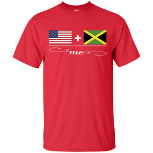 American + Jamaican = Me USA and Jamaica Flags T-shirt