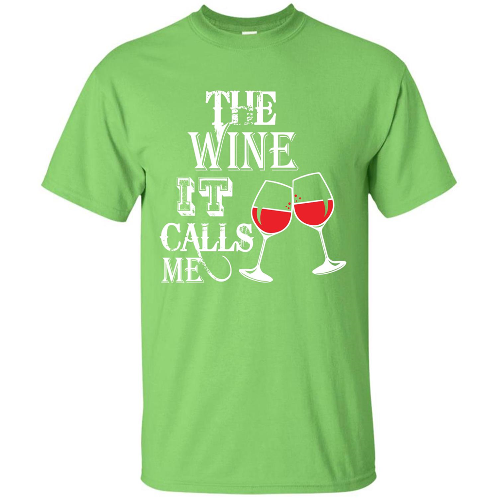 Wine T-shirt The Wine It Calls Me T-shirt Lime