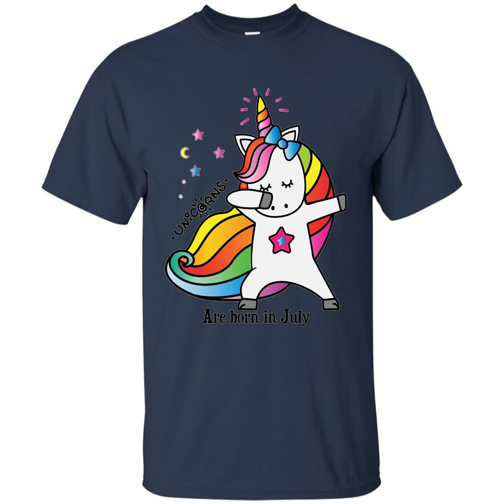 Unicorn Birthday T-shirt Unicorns Are Born In July Navy