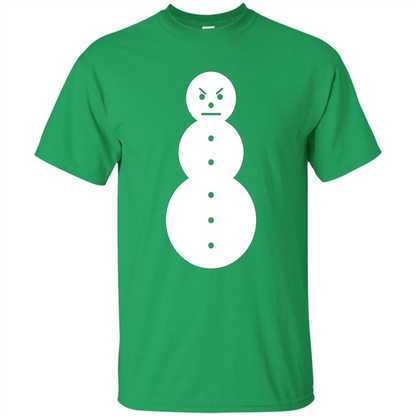 Christmas T-shirt Angry Snowman T Shirt Irish Green