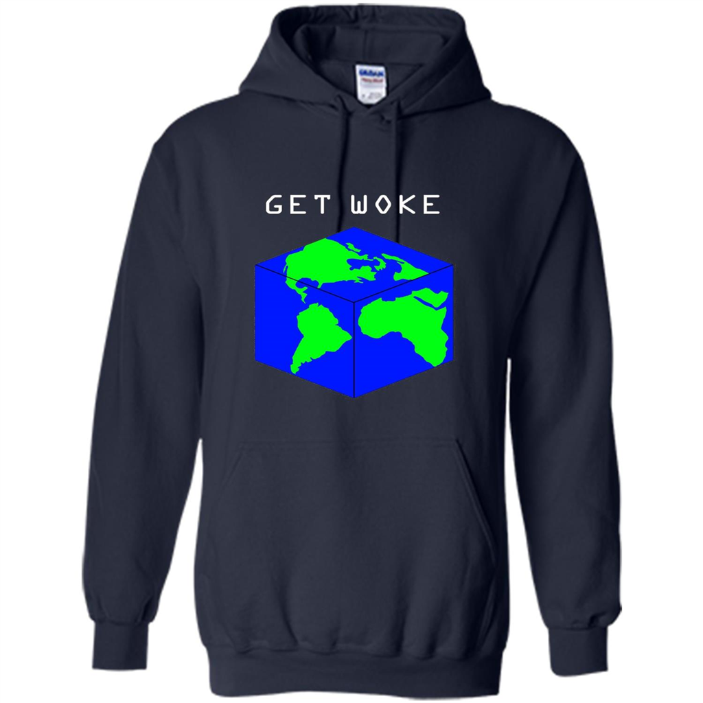 Flat Earther Get Woke T-shirt Earth Society T-shirt Navy