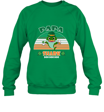 Irish Papa Shark Saint Patricks Day Family Shirt Sweatshirt Irish Green