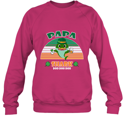 Irish Papa Shark Saint Patricks Day Family Shirt Sweatshirt Heliconia