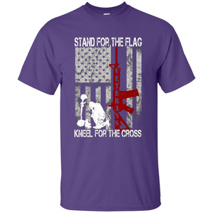 Mens Stand for the flag Kneel for the cross T Shirt