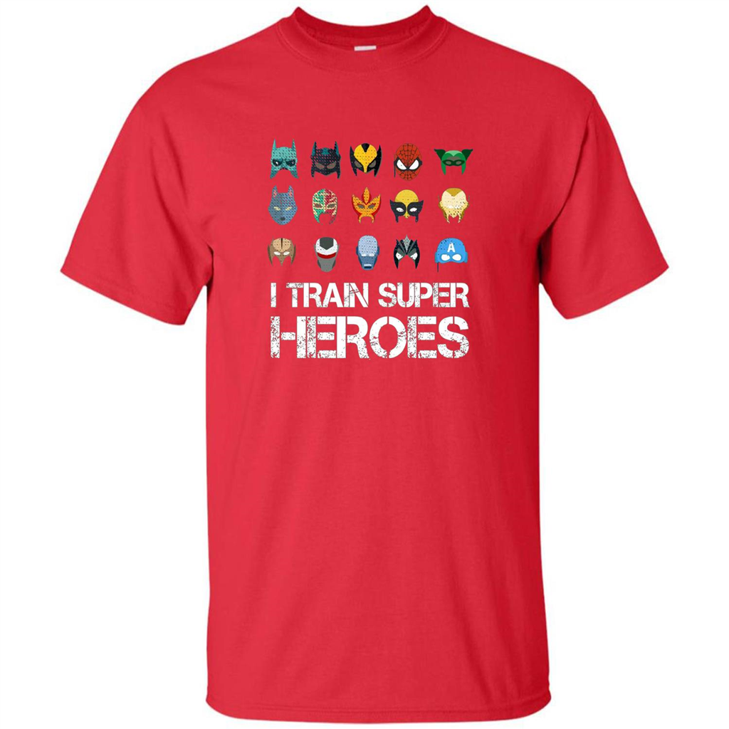 I Train Super Heroes T-shirt Red