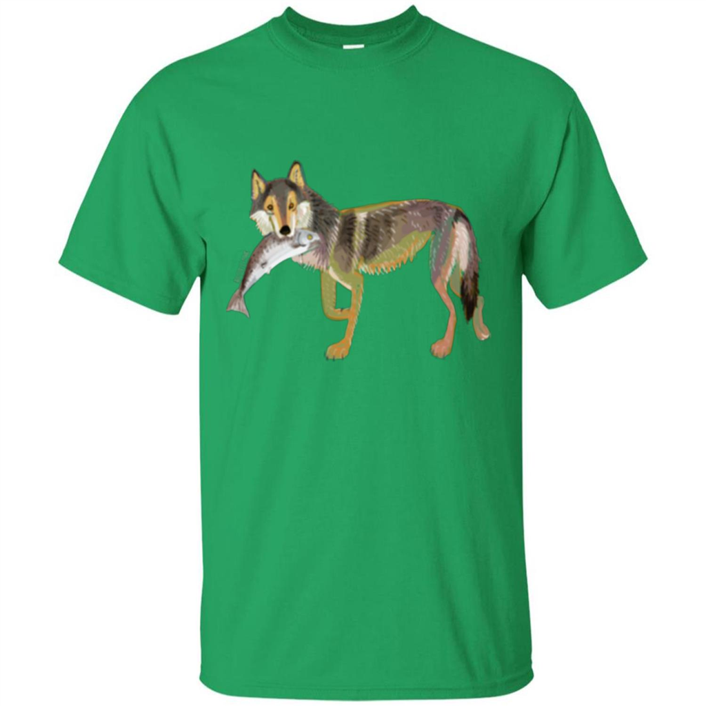 Sea Wolf T-shirt Fish and Wolf Irish Green