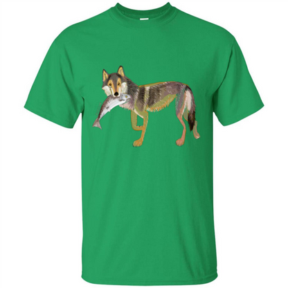 Sea Wolf T-shirt Fish and Wolf Irish Green