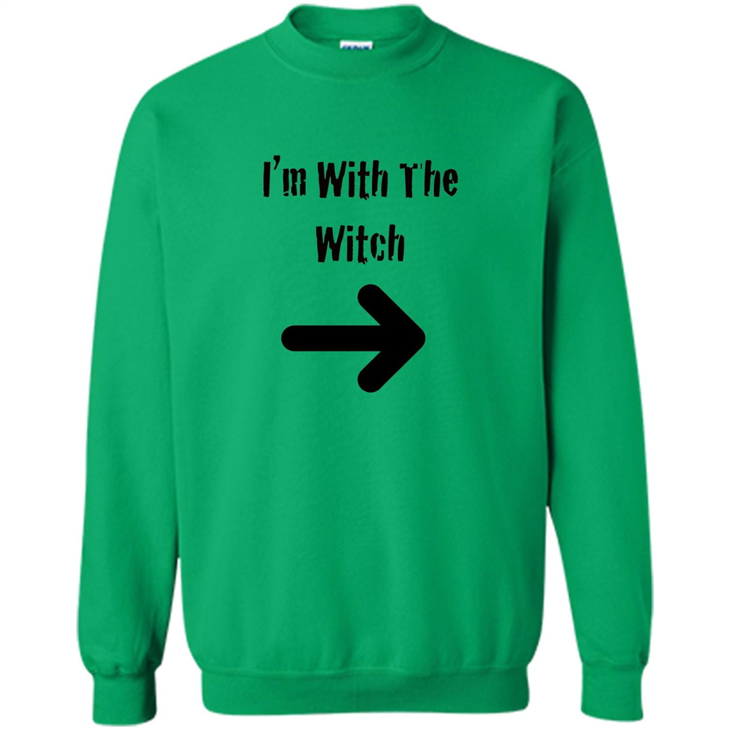 Halloween Couples Costume T-shirt I'm With The Witch Irish Green