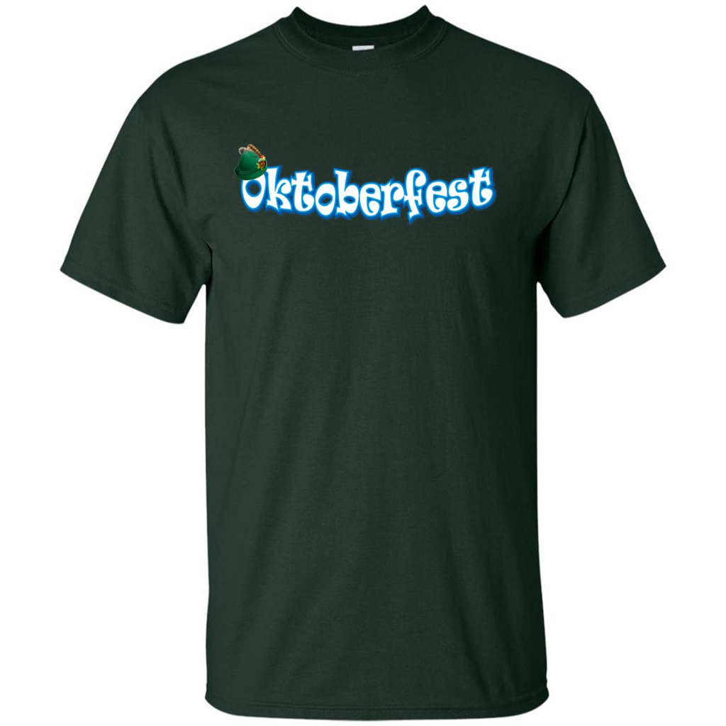 Oktoberfest Tyrolean Hat German T-Shirt Forest Green