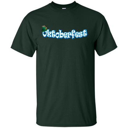 Oktoberfest Tyrolean Hat German T-Shirt Forest Green