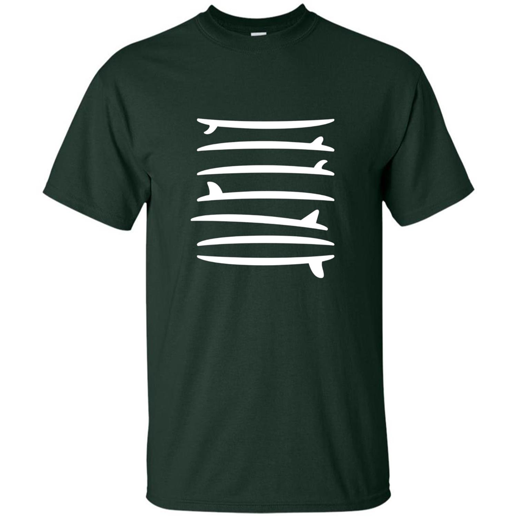 Surfing T-shirt The Longboard Single Fin Surfer T-shirt Forest Green
