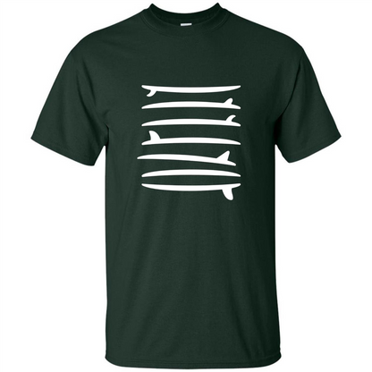Surfing T-shirt The Longboard Single Fin Surfer T-shirt Forest Green