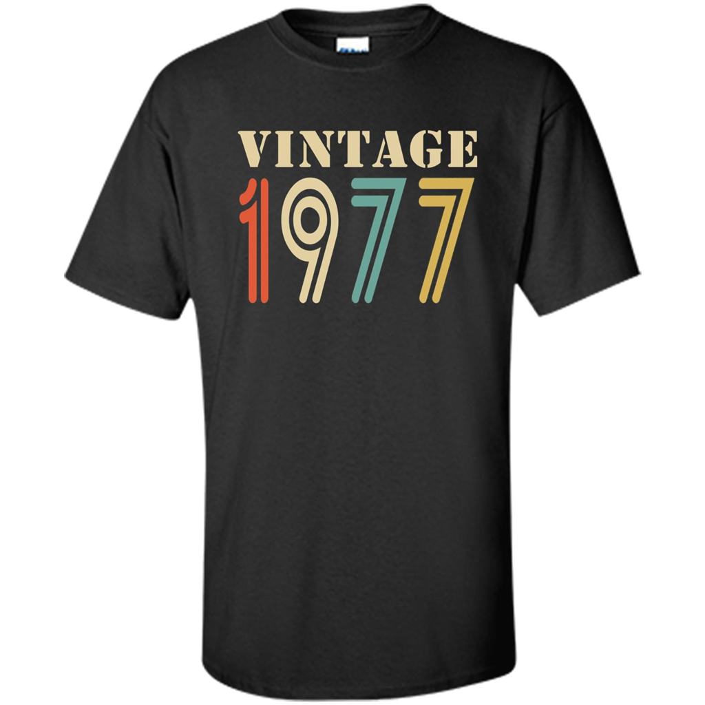 Vintage 1977 Birthday Gift T-shirt Black