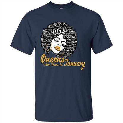 Queen Are Born In January T-shirt Navy