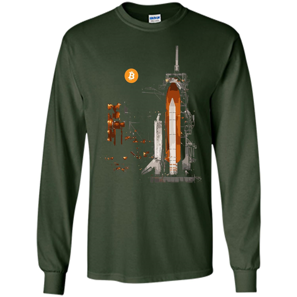 Bitcoin T-Shirt Crypto Shirt Blockchain T-shirt Moon Forest Green