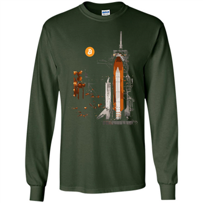 Bitcoin T-Shirt Crypto Shirt Blockchain T-shirt Moon Forest Green