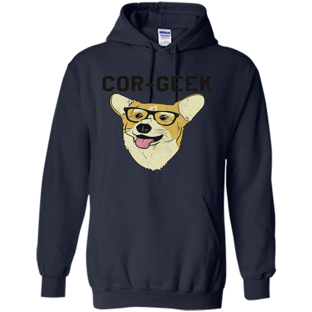Cor-Geek Funny Corgi Nerd T-shirt Navy