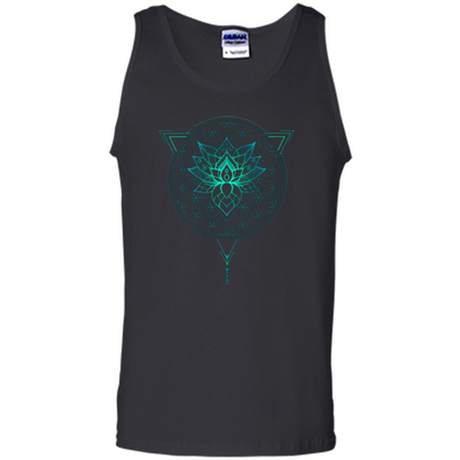 Lotus Flower Of Life T-shirt Mandala in Geometric Triangle Black