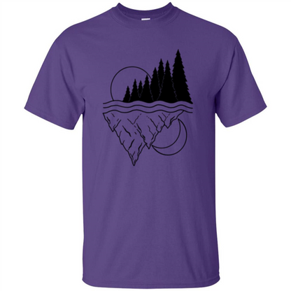 Nature Merged Moon And Sun T-shirt Purple