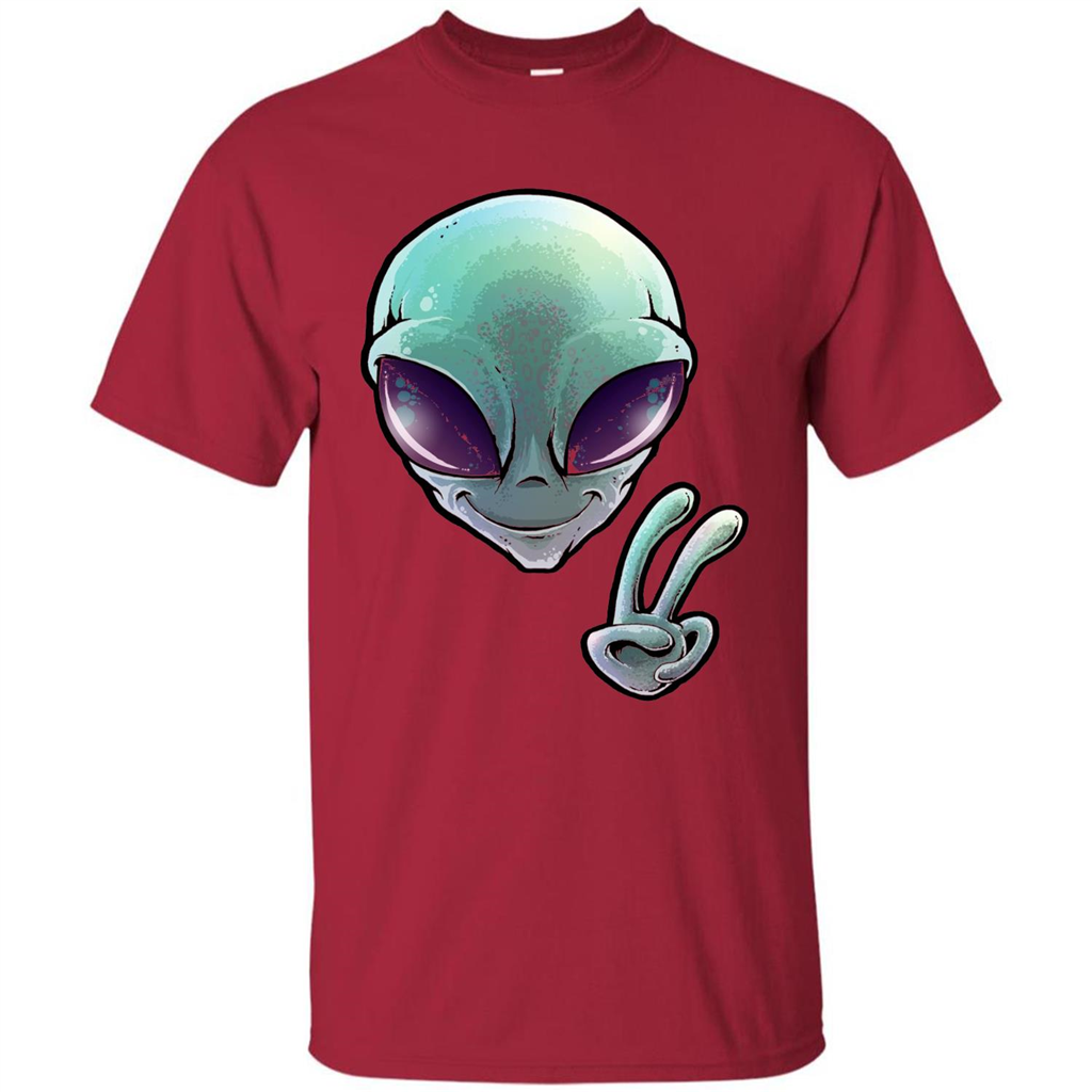 Peace Alien T-shirt Cardinal