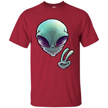 Peace Alien T-shirt Cardinal