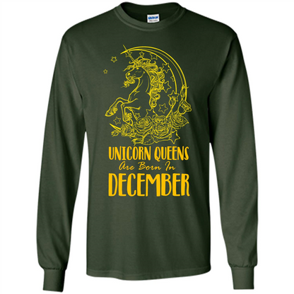 December Unicorn T-shirt Unicorn Queens Are Born In December Forest Green