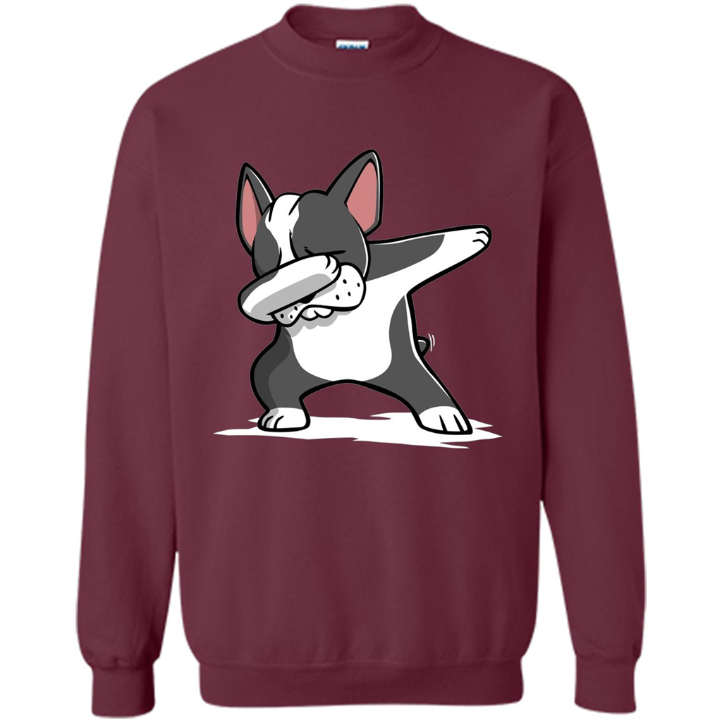 Dabbing Boston Terrier Dog T-Shirt Dab Dance T-shirt Maroon