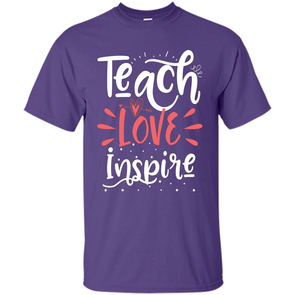 Teach Love Inspire Teacher Teaching T-shirt For Teacher Purple