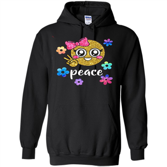 Cute Emoji Peace T-shirt Black