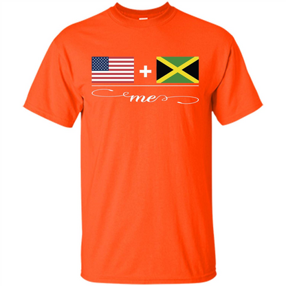 American + Jamaican = Me USA and Jamaica Flags T-shirt Orange