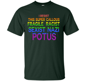 I Resist This Super Callous Fragile Racist Sexist Nazi Potu T-shirt