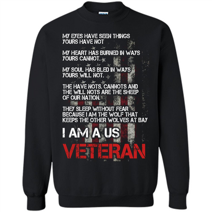 Military T-shirt I Am A Us Veteran T-shirt Black