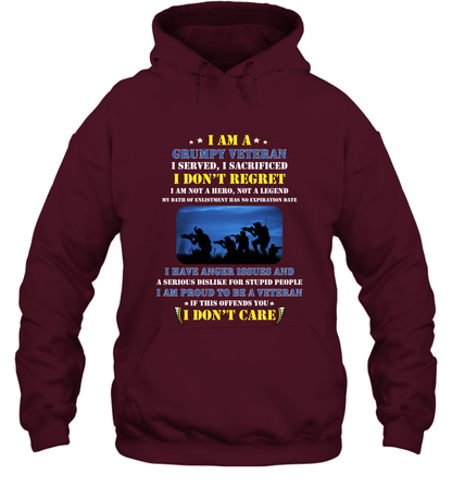 I Am A Grumpy Veteran I Served I Sacrificed I Dont Regret Shirt Hoodie Maroon