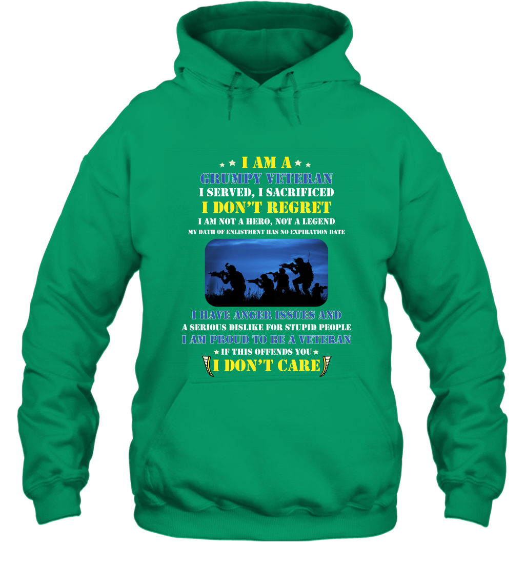 I Am A Grumpy Veteran I Served I Sacrificed I Dont Regret Shirt Hoodie Irish