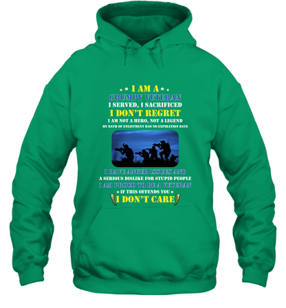 I Am A Grumpy Veteran I Served I Sacrificed I Dont Regret Shirt Hoodie Irish