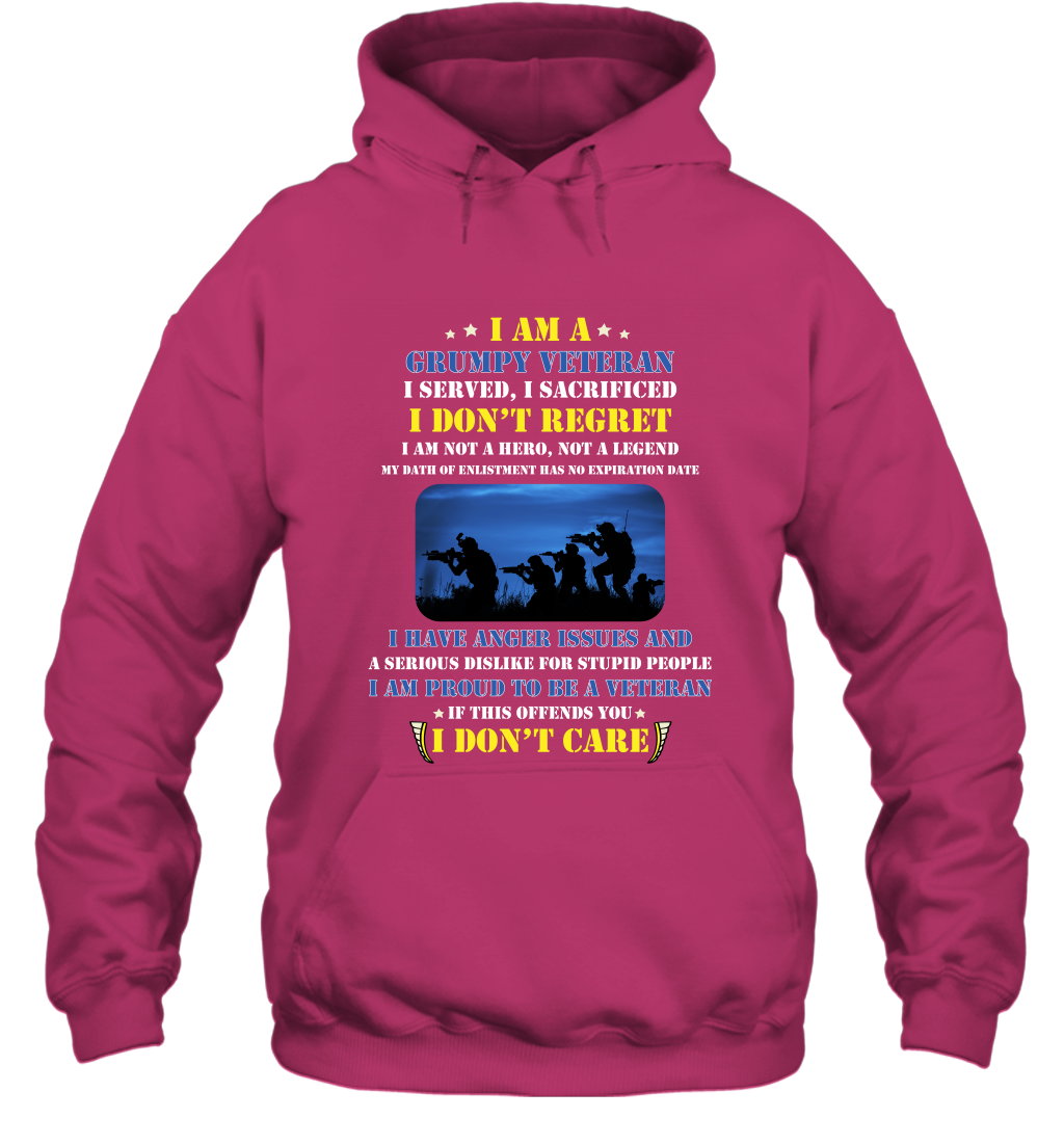 I Am A Grumpy Veteran I Served I Sacrificed I Dont Regret Shirt Hoodie Heliconia