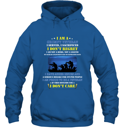 I Am A Grumpy Veteran I Served I Sacrificed I Dont Regret Shirt Hoodie Royal