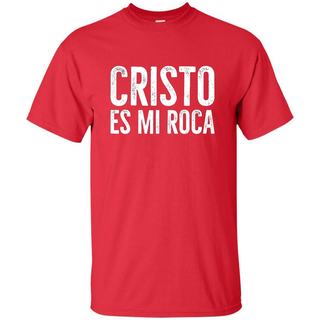 Cristo Es Mi Roca T-shirt Spanish Christian Message Red