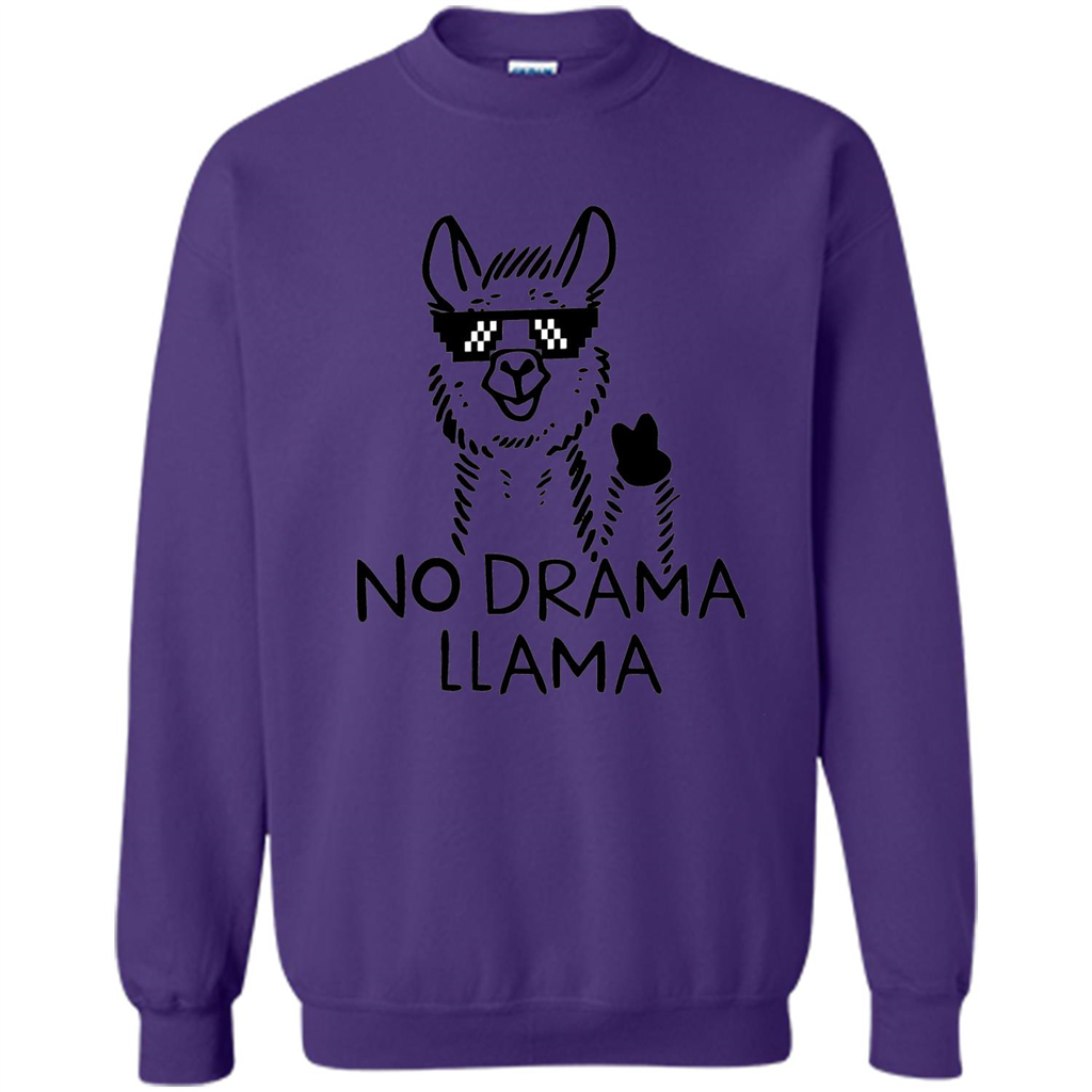 Funny No Drama Llama T-shirt Purple