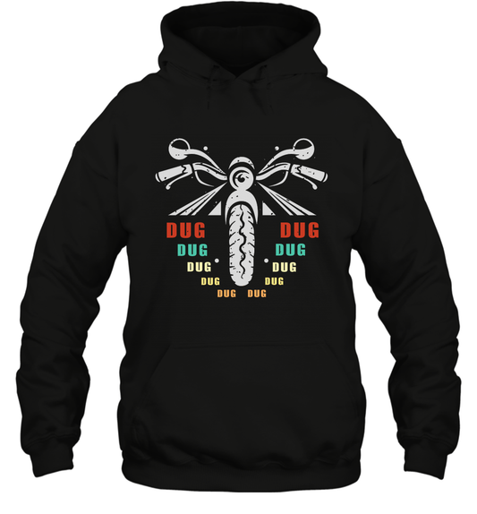 Dug Dug Dug Motorcycle Racing Shirt Hoodie Hoodie Black
