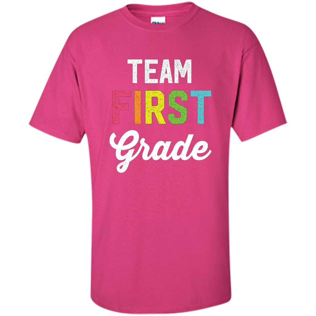 Team 1st First Grade Teacher T-shirt Heliconia