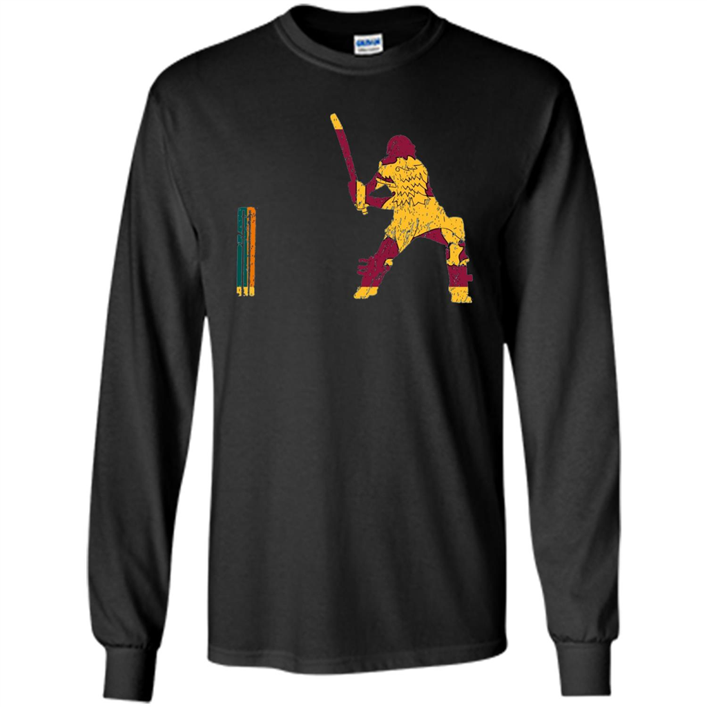 American Football T-shirt Sri Lankan Cricketer Batsman Wicket Cricket Match Black