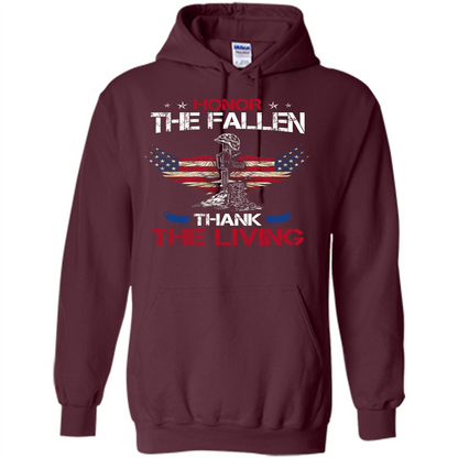 Military T-shirt Honor The Fallen Thank The Living Maroon