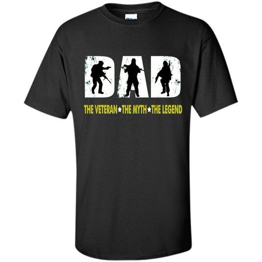 Fathers Day T-shirt Dad The Man The Myth The Legend Black