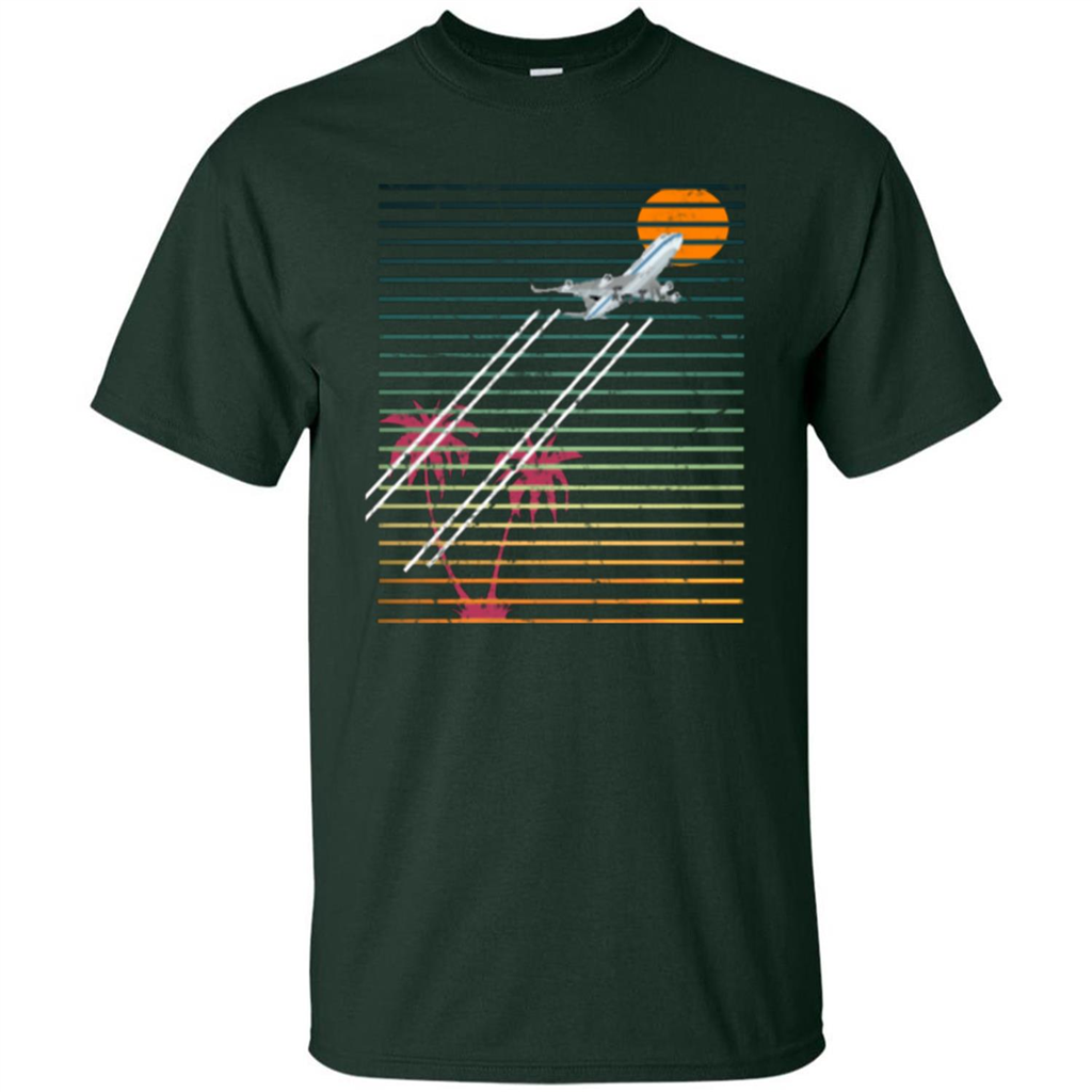 Retro Jet Sunset T-shirt Forest Green