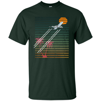 Retro Jet Sunset T-shirt Forest Green