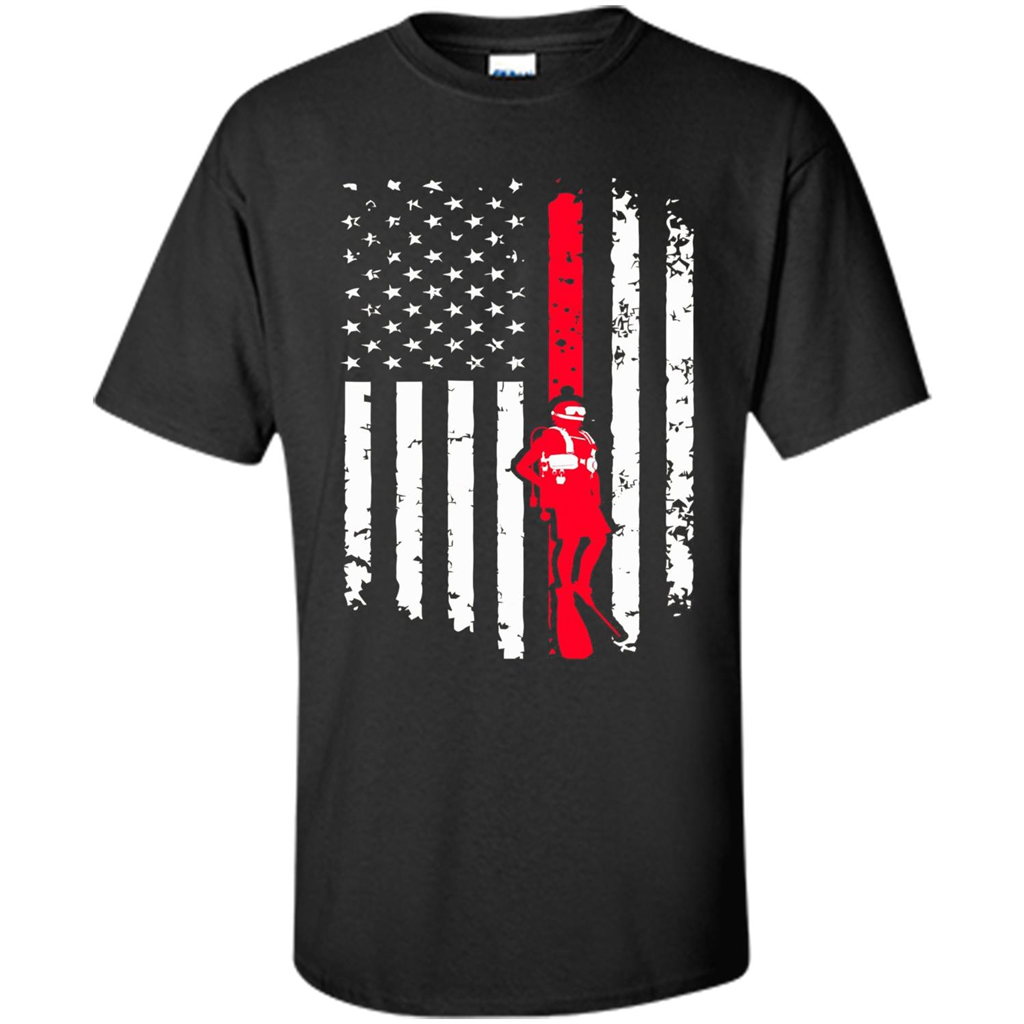 The American Flag Scuba Diving T-shirt Black