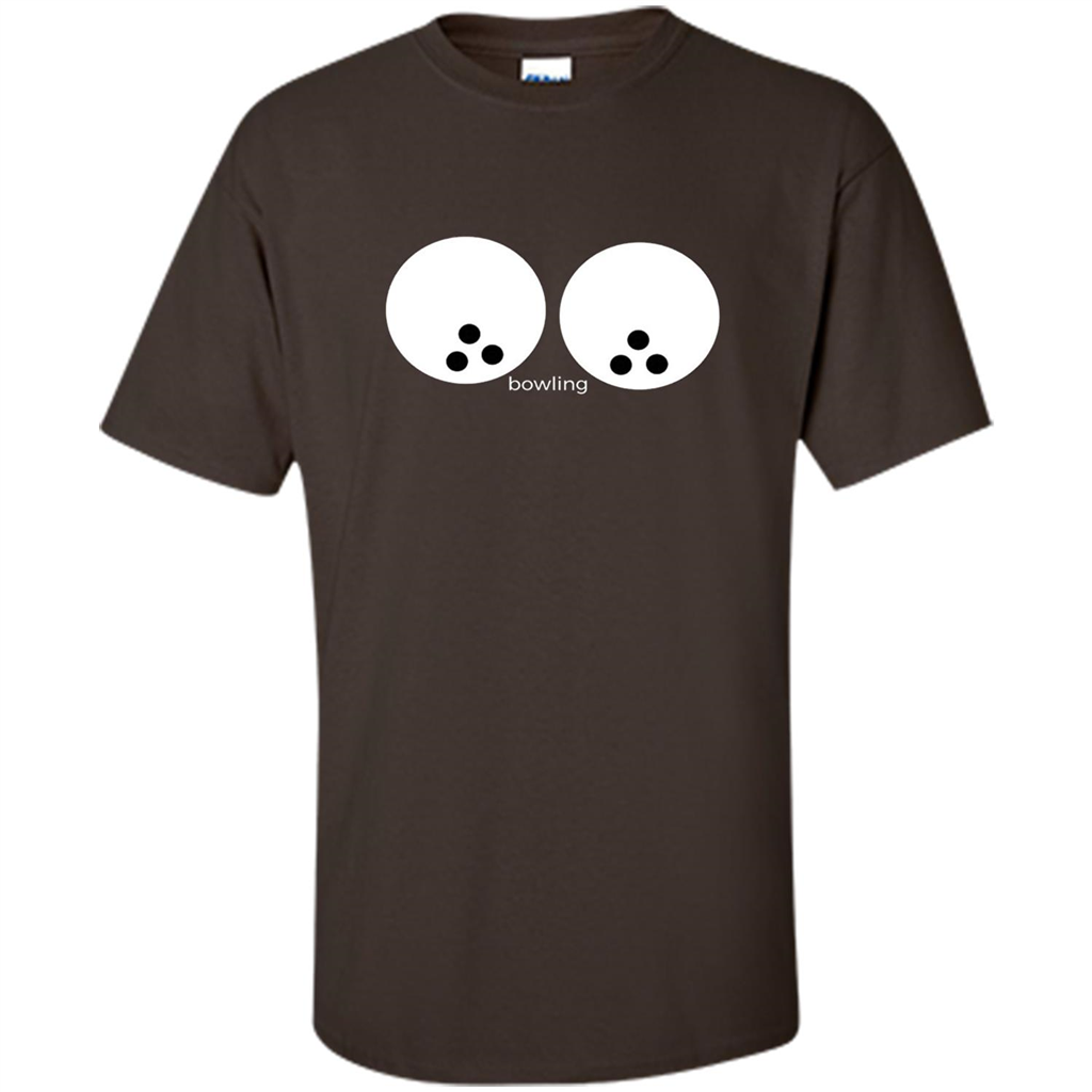 Women's Funny T-shirt Bowling Boobs Ball Dark Chocolate